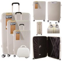 T-HC-20 WHITE SET OF 4 TROLLEY SUITCASE