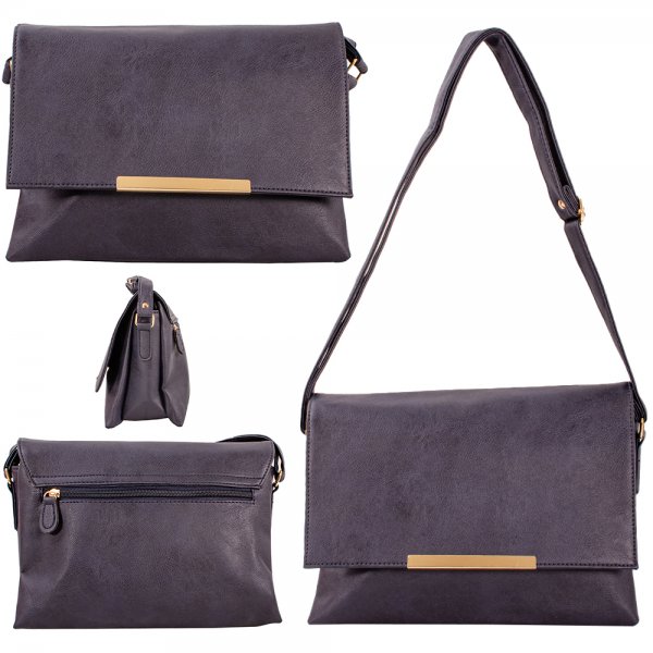 JBHB2589 NAVY PU SHOULDER BAG