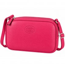0595 Dahlia Pebble Leather Tripple Top Zip Rfid X-Body Bag (New)