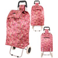 MS-001 FLOWER AND BUTTERFLY PATTERN PINK TWO WHEEL SHOPPING CART MS-001 FLOWER AND BUTTERFLY PATTERN PINK TWO WHEEL SHOPPING CART
