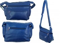 5732 TOP ZIP PU BAG WTH 2 FRNT ZIP BCK ZIP & P NAVY