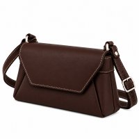 RL 666 Brown Leather Bag With Popper Flap (New) RL 666 Brown Leather Bag With Popper Flap (New)