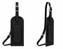093 Black Leather Luggage Tag