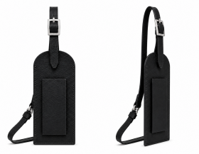 093 Black Leather Luggage Tag