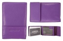 0426 PURPLE RFID PROOF LEATHER CARD HOLDER