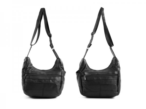 1957 BLACK NAPPA BAG WITH 4 ZIPS