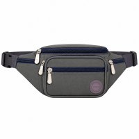 2522 Grey Crinckled Nylon Bumbag W/6 Pockets (New) 2522 Grey Crinckled Nylon Bumbag W/6 Pockets (New)