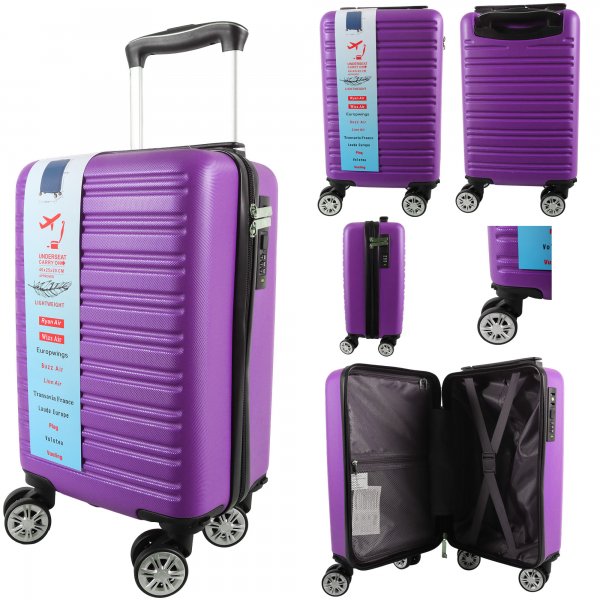 T-HC-US-1632 DARK PURPLE RYAN AIR CABIN-SIZED TROLLEY SUITCASE