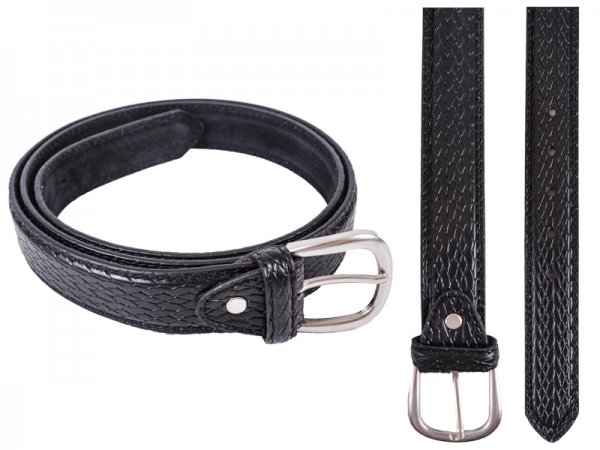 2725 1.25" Belt With Snake Grain Black XXL (44"-48")