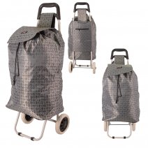 MS-001 GREY G PATTERN TWO-WHEEL SHOPPING TROLLEY
