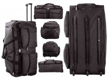 KS-100 30'' BLACK 3-WHEELED HOLDALL TRAVEL BAG