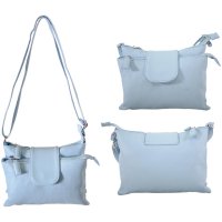 5721 SKY BLUE FAUX LEATHER HANDBAG  5721 SKY BLUE FAUX LEATHER HANDBAG