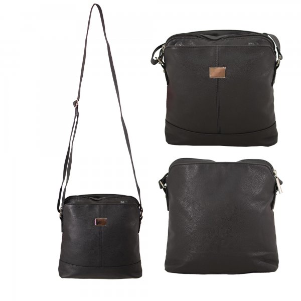 JBHB2595 BLACK FAUX LEATHER HANDBAG