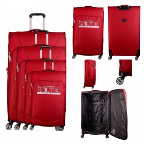 T-SC-02 MAROON SET OF 4 TRAVEL TROLLEY SUITCASES