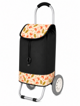 6958/S BLACK/BEIGE FLORAL 2-WHEEL SHOPPING TROLLEY