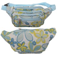 8056 WHITE BLUE YELLOW FLOWER BUMBAG