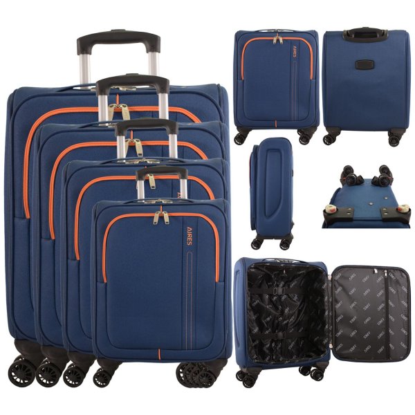 AR721 BLUE TRAVEL TROLLEY SET OF 4