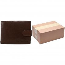 1004 ASSORTED BROWN ITALIAN LEATHER RFID WALLET BOX OF 10