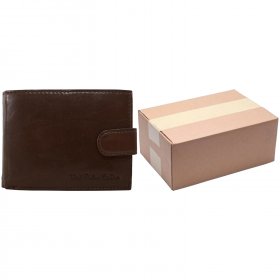 1004 ASSORTED BROWN ITALIAN LEATHER RFID WALLET BOX OF 10