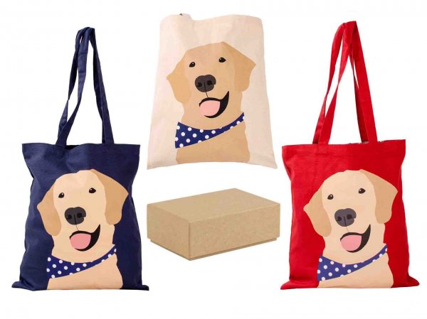 GRACE101 CANVAS TOTE DOG SHOPPING/BEACH BAG BOX OF 12