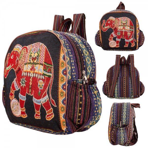 LL-220 BLACK ELEPHANT CANVAS BACKPACK