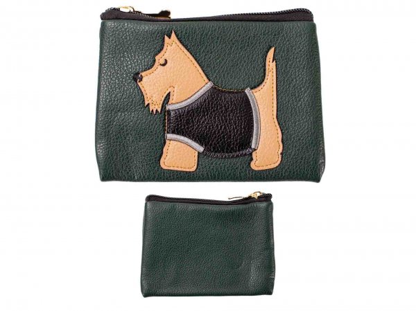 CP09 GREEN SCOTTIE MINI PURSE