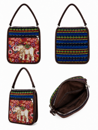 LL-182 ELEPHANT PRINT RED CANVAS BAG LL-182 ELEPHANT PRINT RED CANVAS BAG