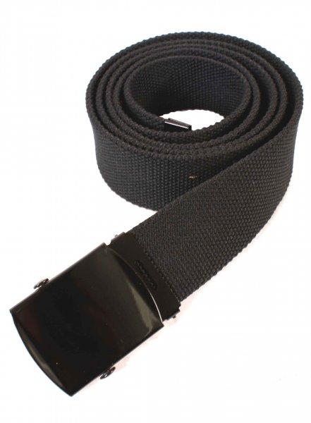 2794 BLACK CANVAS BELT WITH MATCHING BUCKLE & TIP