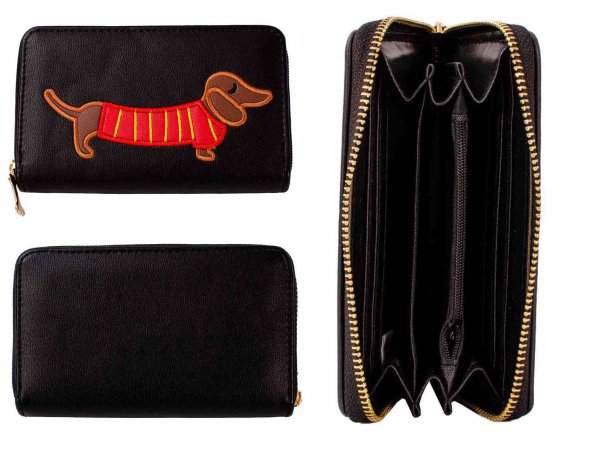 LW110 BLACK ASSORTED DOG PURSE