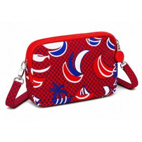 LL-7 Printed Red Sail Pattern Metro Pouch Bag With Strap (New)