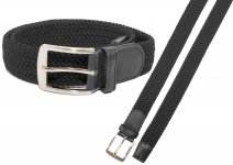 2796 BLACK UNISEX STRETCHY WOVEN CASUAL BELT S/M)