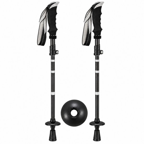 2892-Pair Black Premium Folding Trekking Poles (New)