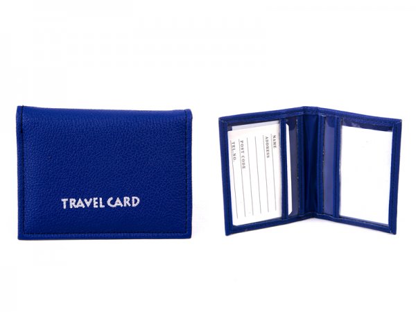 1500 Grained PU Travel Card Holder NAVY
