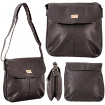 JBHB2598 BLACK PU MAGNET LOCK FLIP OVER SHOULDER BAG