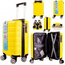 T-HC-US-10 YELLOW 15.7'' UNDER-SEAT CABIN-SIZE TROLLEY SUITCASE