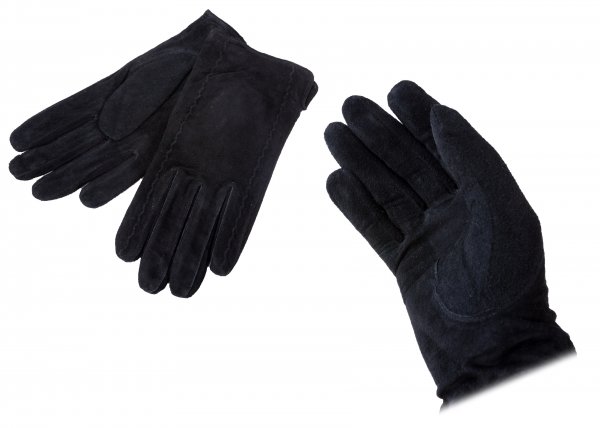 LG-100 large BLACK SUEDE GLOVES W/ SLIT