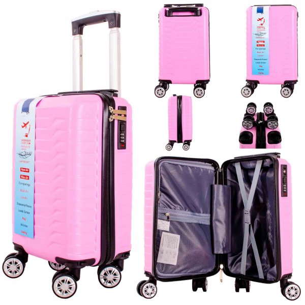 T-HC-US-1627 PINK 15.7'' UNDER-SEAT CABIN-SIZE TRAVEL TROLLEY