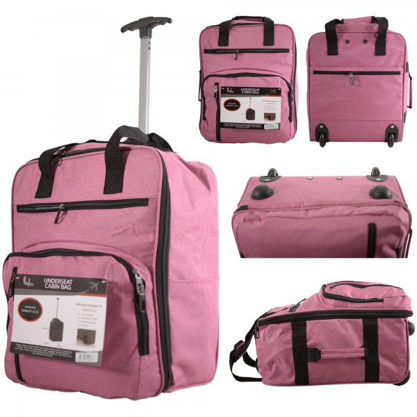 TR-002 PINK EASYJET UNDERSEAT CABIN SIZE 2-WHEELED BAG