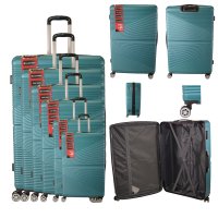 T-HC-612 TEAL TRAVEL TROLLEY SET OF 6  T-HC-612 TEAL TRAVEL TROLLEY SET OF 6