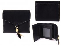 7144 BLACK SMALL ENVELOPE STYLE FLAPOVER PURSE RFID CHARM