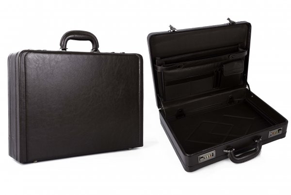 6923 BROWN DELUXE PVC EXPANDING EXECUTIVE CASE - B004