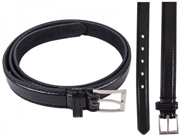 2704 BLACK 1" Belt With Doubl Stiching Size S (28"-32")