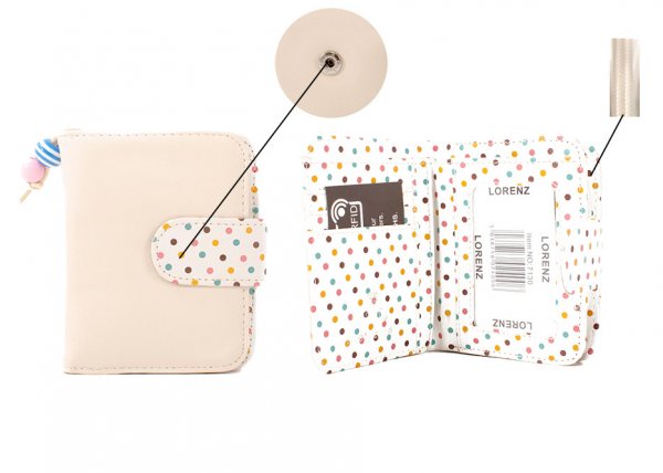 7130 LORENZ APRICOT POLKA DOT PURSE