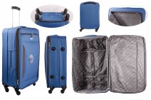 EV-437 NAVY 24'' 4 WHEELER TRAVEL TROLLEY SUITCASE