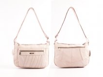 1968 Pink - S.Nappa Dble Top Zip Bag, Bck, Frnt Zips