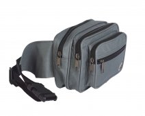 2579 Grey Triple Compartment Bum Bag