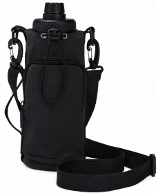 2301 Black Crinkle Nylon Practical Bottle Bag