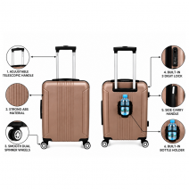 T-HC-US-1862 Rose Gold EasyJet Cabin Travel Suitcase