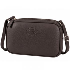 0595 Black Pebble Leather Tripple Top Zip Rfid X-Body Bag (New)