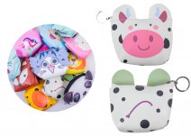 7091 COW Printed Coin Purse with Straigh Zip